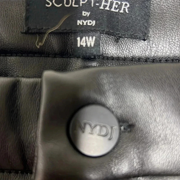 NYDJ NEW  Faux Leather Marilyn Straight Pants In Plus Size 14w NWT - Picture 6 of 10